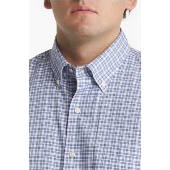Peter Millar Blue Water Cotton Button-Down Sport Shirt NWT‎ - Size S - Picture 2 of 6